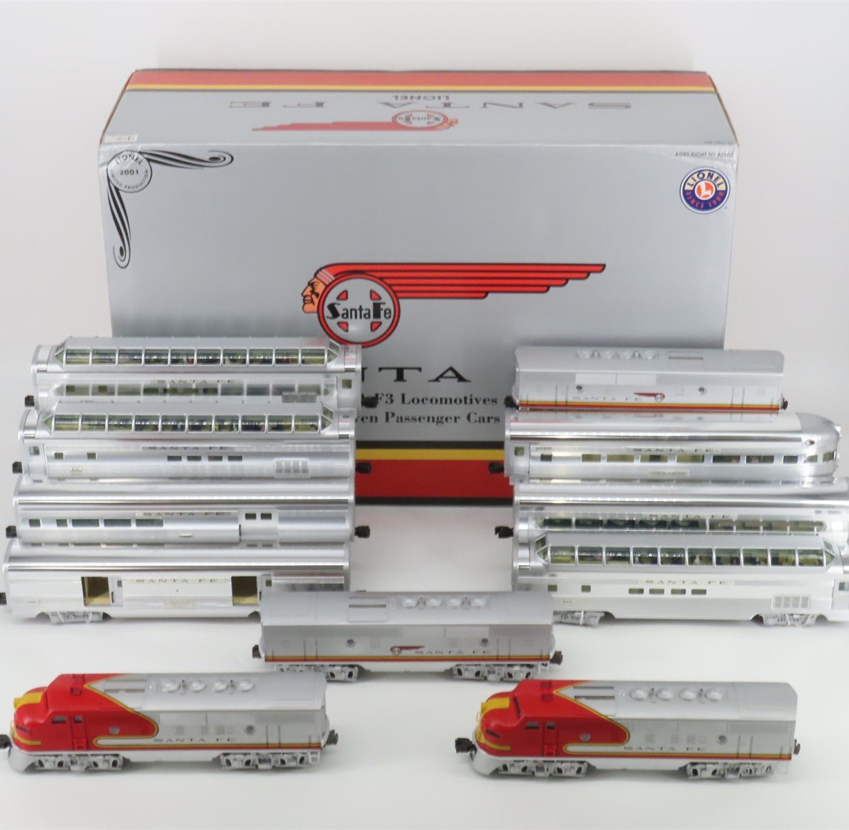 O Gauge 3-Rail Lionel 6-21786 ATSF Santa Fe F3 A/B/B/A Diesel Passenger Set