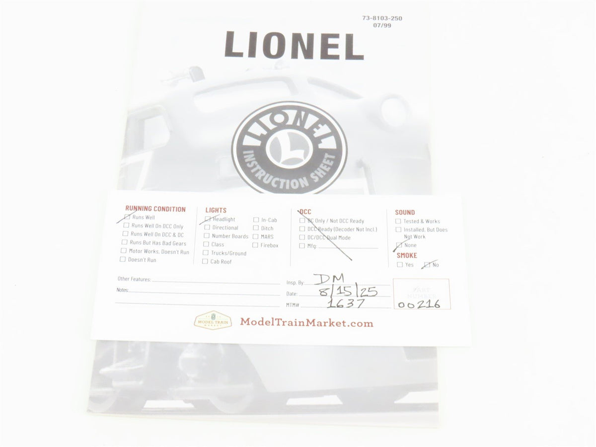 O 3-Rail Lionel 6-38103 Celebration MKT &quot;Texas Special&quot; F3A Diesel #2245 w/ TMCC