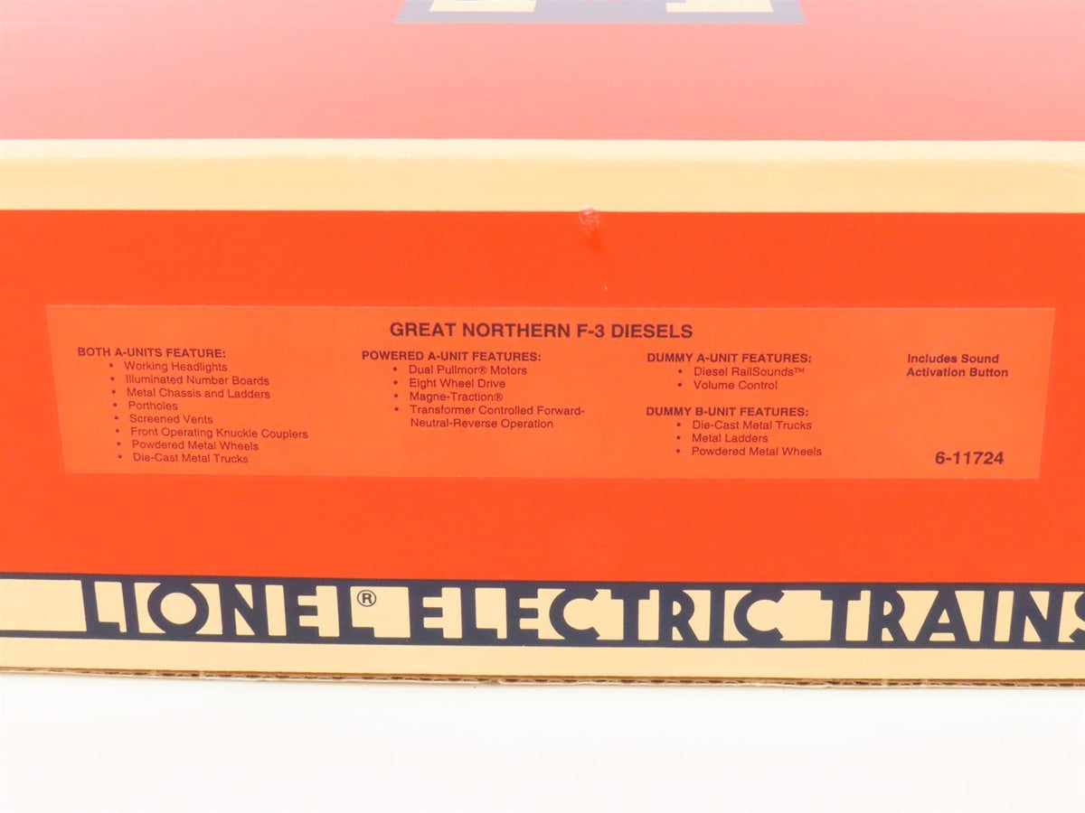 O Gauge 3-Rail Lionel 6-11724 GN Great Northern EMD F3A/B/A Diesel 3-Unit Set