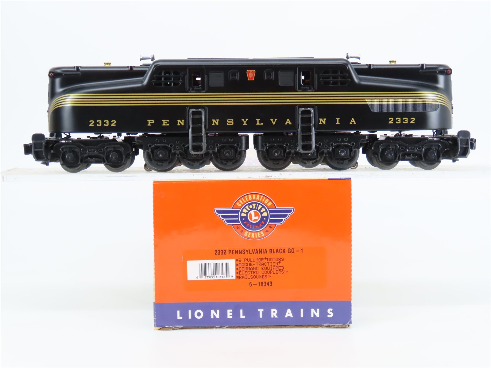 O Gauge 3-Rail Lionel 6-18343 PRR Pennsylvania GG1 Electric Loco #2332 w/ Sound