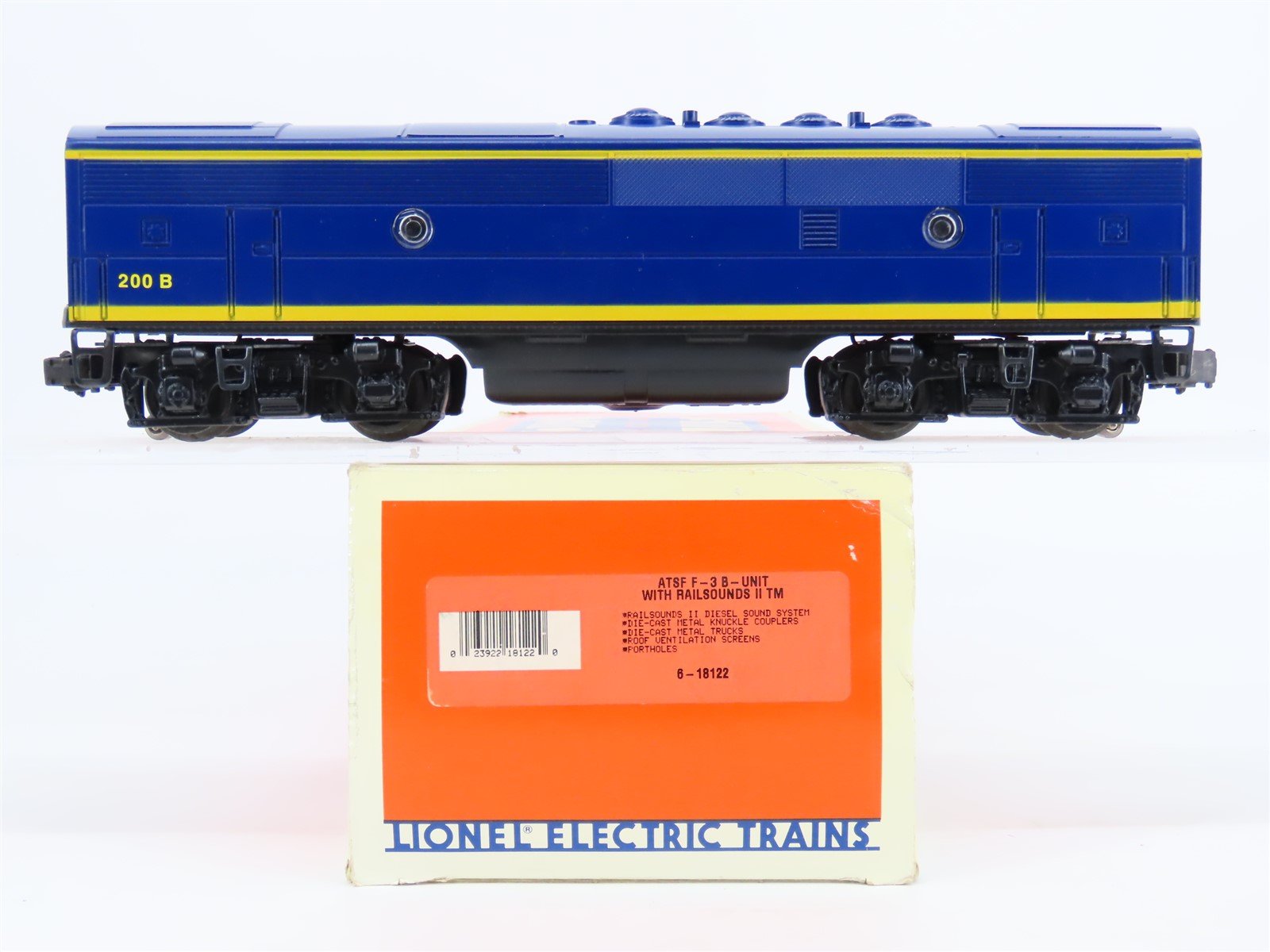O 3-Rail Lionel 6-18122 ATSF Santa Fe F3B Diesel Loco #200B w/Sound - UNPOWERED