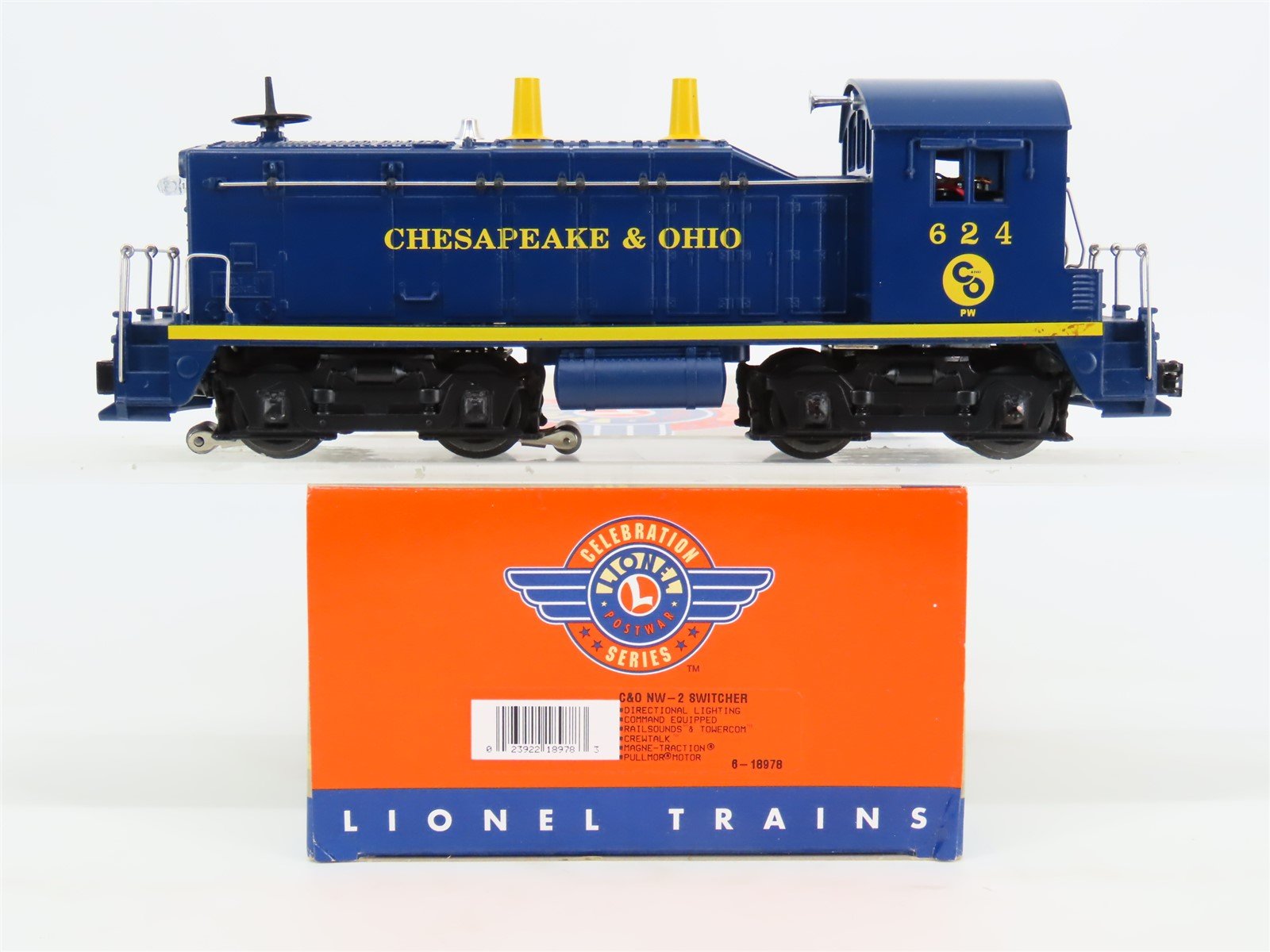 O Gauge 3-Rail Lionel 6-18978 C&O Chesapeake & Ohio NW2 Diesel #624 wSound