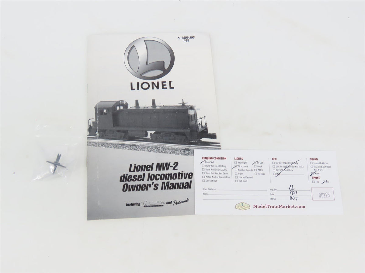 O Gauge 3-Rail Lionel 6-18582 SAL Seaboard NW2 Diesel Locomotive #6250