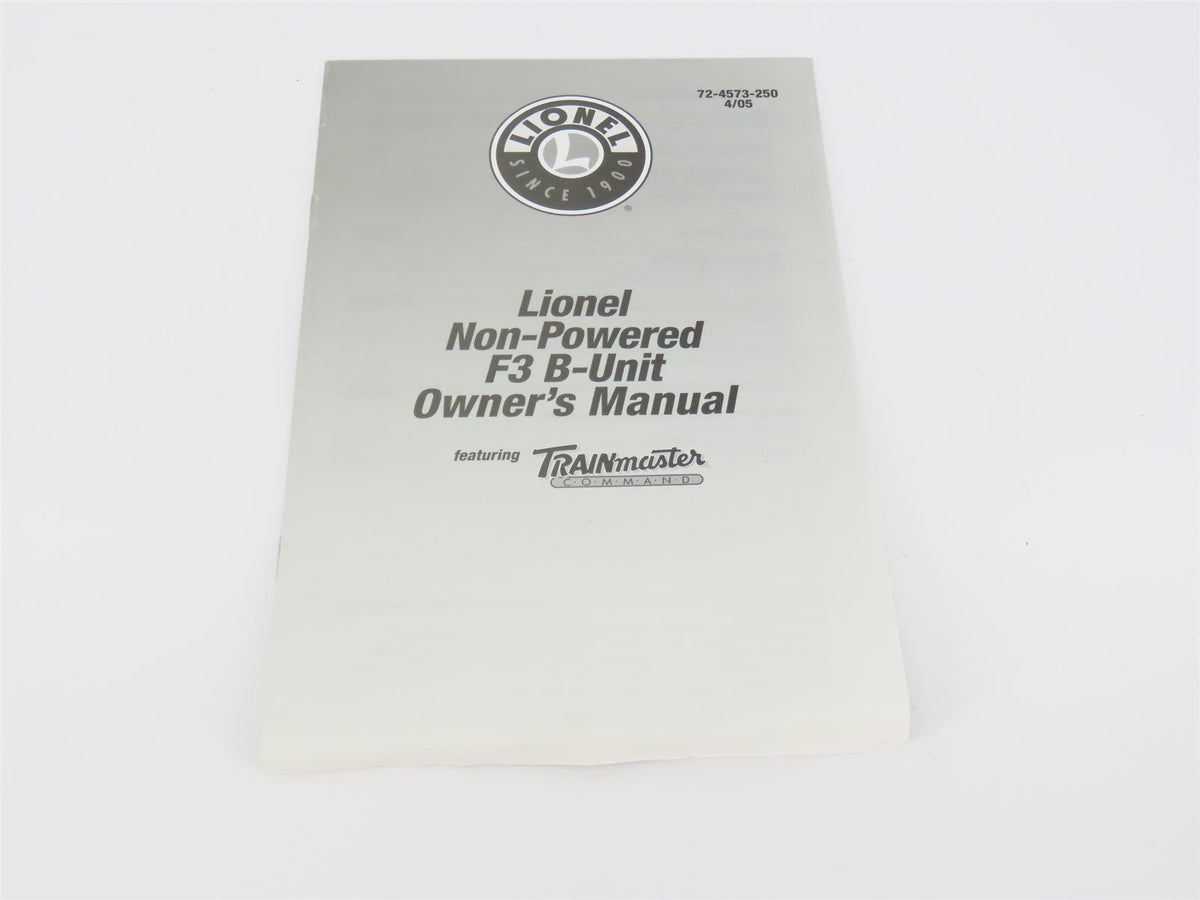 O Gauge 3-Rail Lionel 6-24573 ATSF Santa Fe F3B Diesel Locomotive UNPOWERED