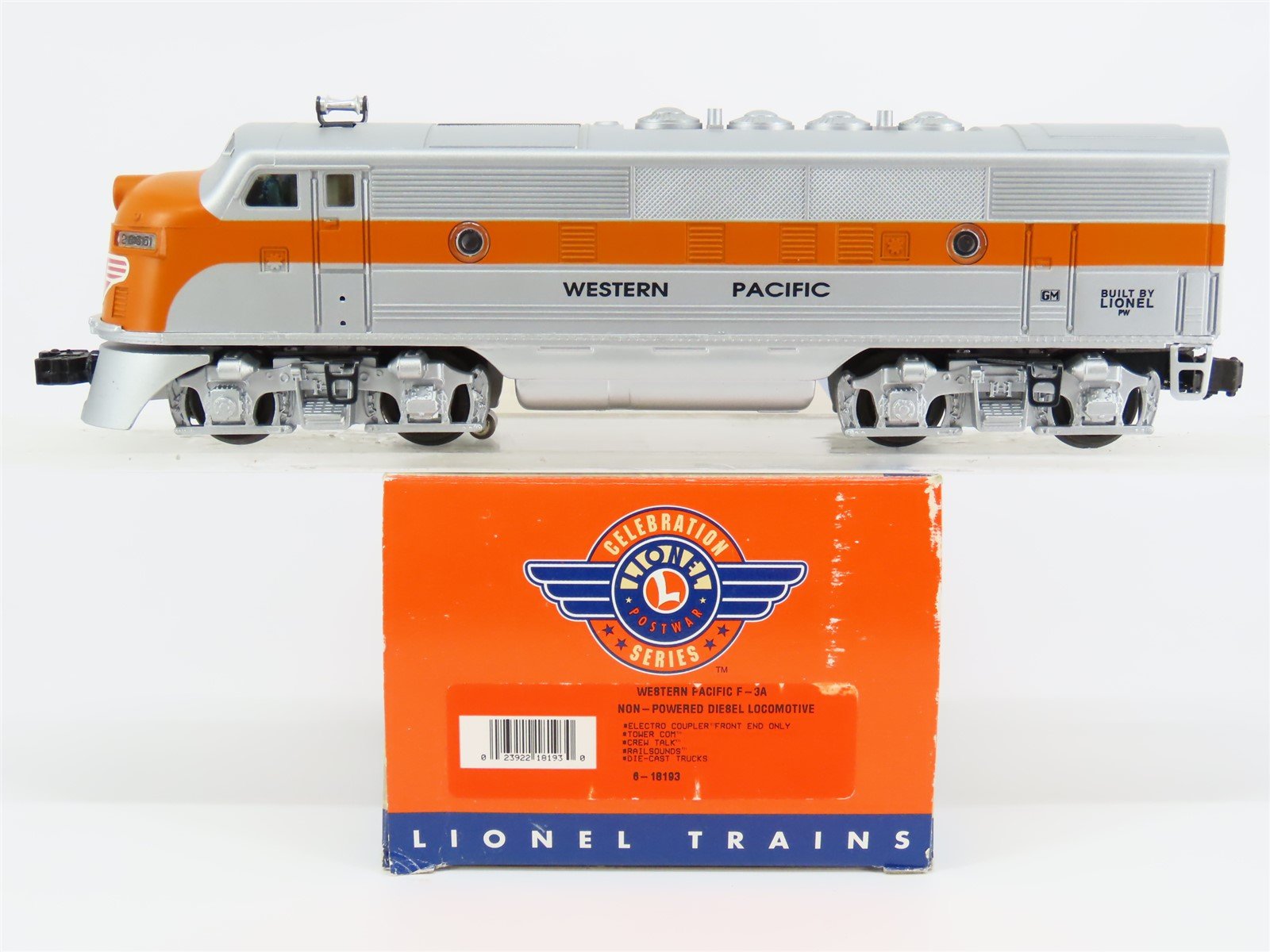 O Gauge 3-Rail Lionel 6-18193 WP Western Pacific F3A Diesel Loco #2355 UNPOWERED