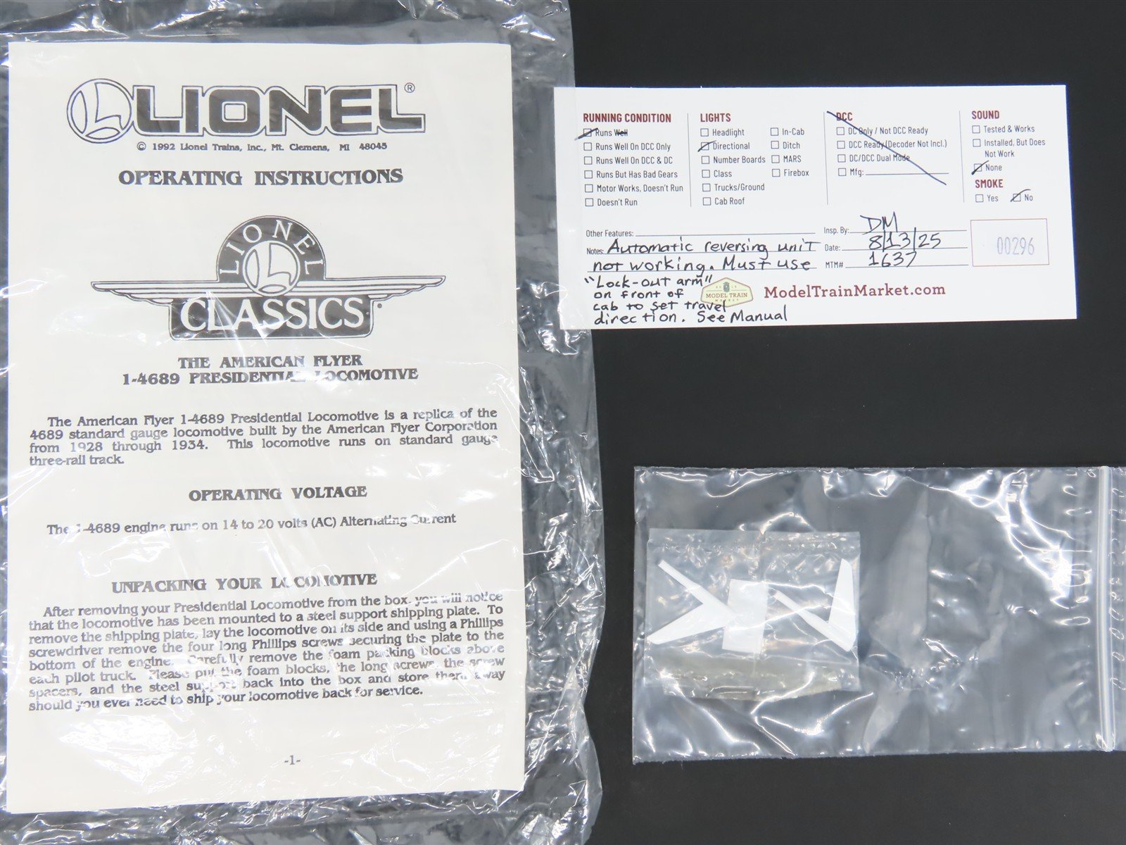 Standard Gauge Lionel 6-13109 American Flyer Chrome 1-4689 Presidential Electric