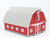 O 1/48 Scale MTH RailKing 30-9072 Red Barn w/ White Trim