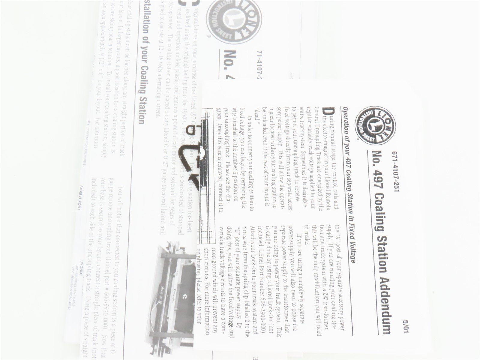 O 1/48 Scale Lionel 6-14107 Coaling Station #497