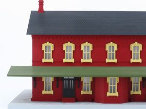 O 1/48 MTH Rail King 30-90094 Dark Red Stone Passenger Station W/ Dual Platforms