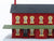 O 1/48 MTH Rail King 30-90094 Dark Red Stone Passenger Station W/ Dual Platforms