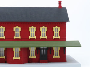 O 1/48 MTH Rail King 30-90094 Dark Red Stone Passenger Station W/ Dual Platforms