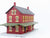 O 1/48 MTH Rail King 30-90094 Dark Red Stone Passenger Station W/ Dual Platforms