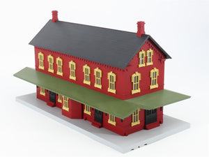 O 1/48 MTH Rail King 30-90094 Dark Red Stone Passenger Station W/ Dual Platforms