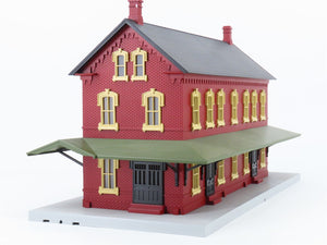 O 1/48 MTH Rail King 30-90094 Dark Red Stone Passenger Station W/ Dual Platforms