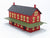 O 1/48 MTH Rail King 30-90094 Dark Red Stone Passenger Station W/ Dual Platforms
