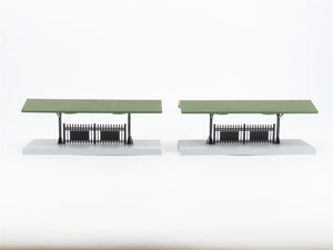 O 1/48 MTH Rail King 30-90094 Dark Red Stone Passenger Station W/ Dual Platforms