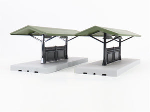 O 1/48 MTH Rail King 30-90094 Dark Red Stone Passenger Station W/ Dual Platforms
