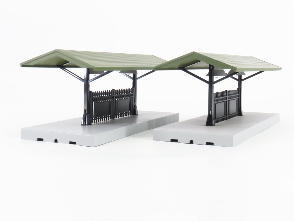 O 1/48 MTH Rail King 30-90094 Dark Red Stone Passenger Station W/ Dual Platforms