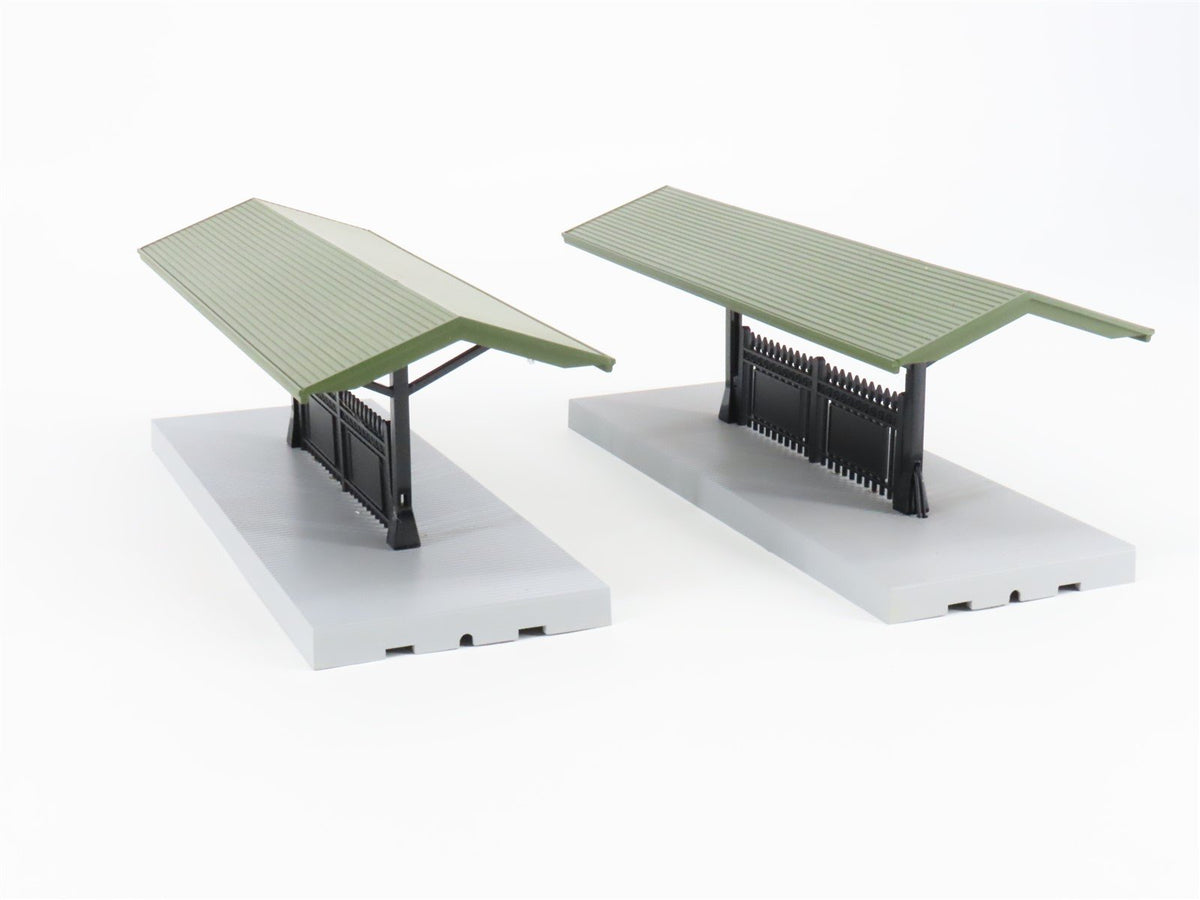 O 1/48 MTH Rail King 30-90094 Dark Red Stone Passenger Station W/ Dual Platforms