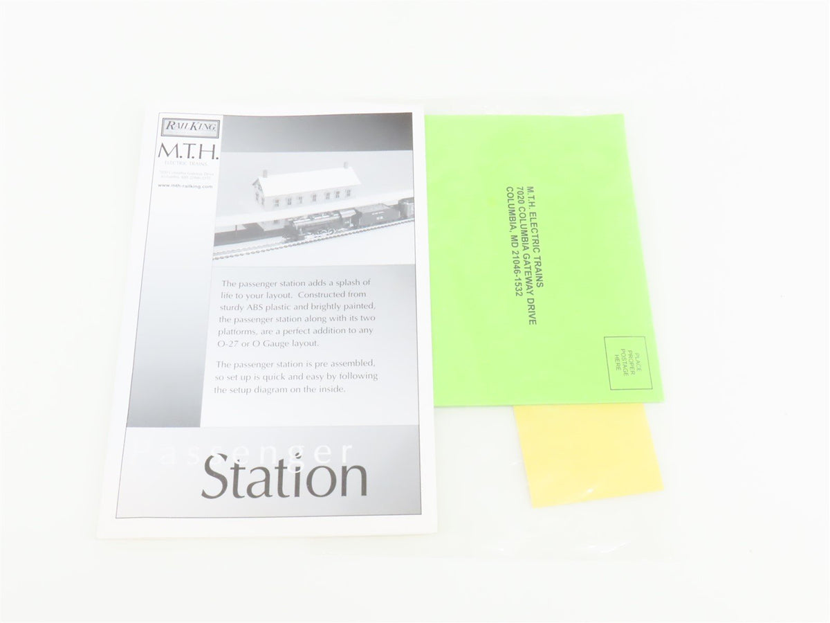 O 1/48 MTH Rail King 30-90094 Dark Red Stone Passenger Station W/ Dual Platforms