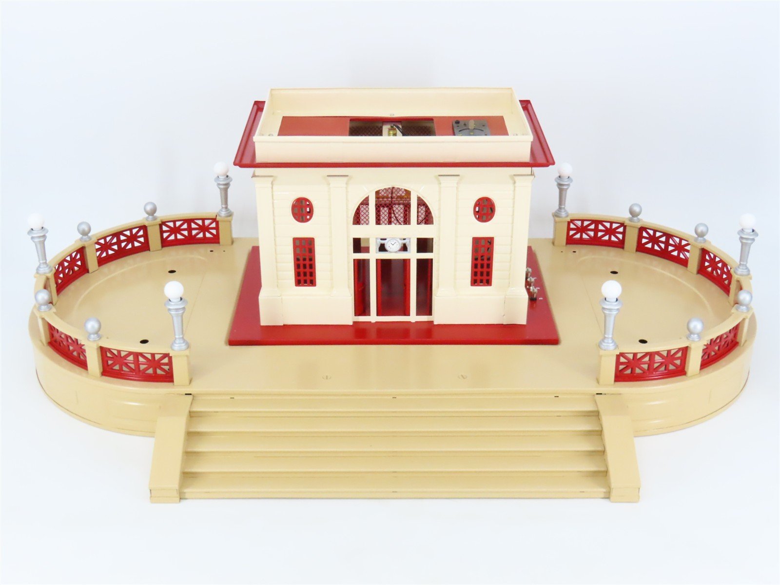 O Scale Lionel 6-34114 Tinplate MLR Station & Terrace (Late Version) Buildings