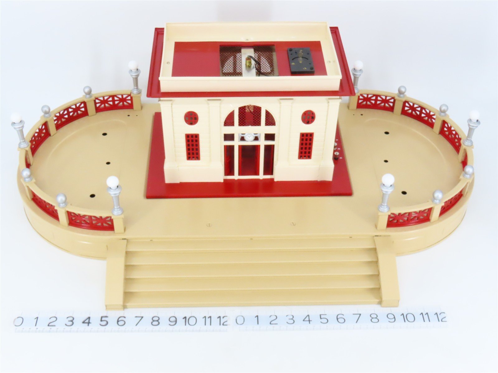 O Scale Lionel 6-34114 Tinplate MLR Station & Terrace (Late Version) Buildings