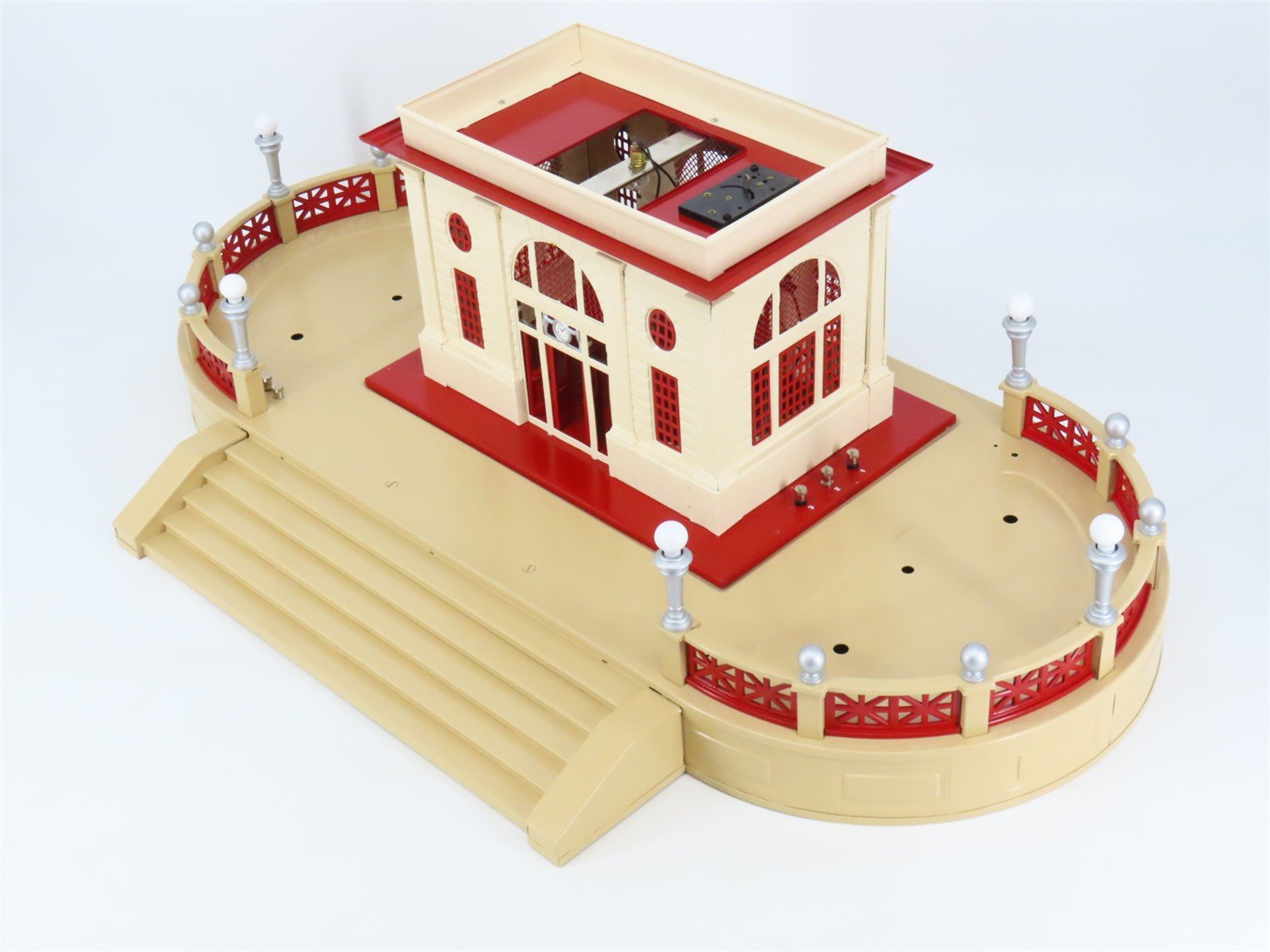 O Scale Lionel 6-34114 Tinplate MLR Station & Terrace (Late Version) Buildings