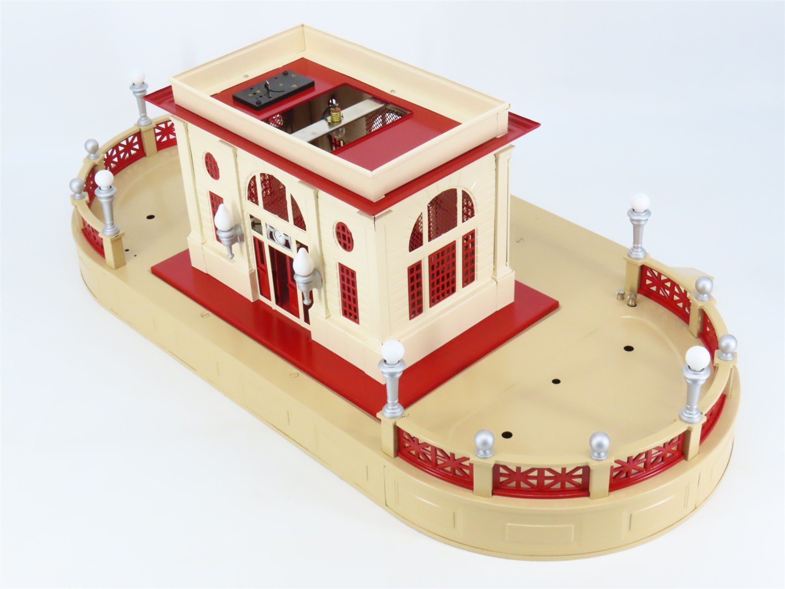 O Scale Lionel 6-34114 Tinplate MLR Station & Terrace (Late Version) Buildings