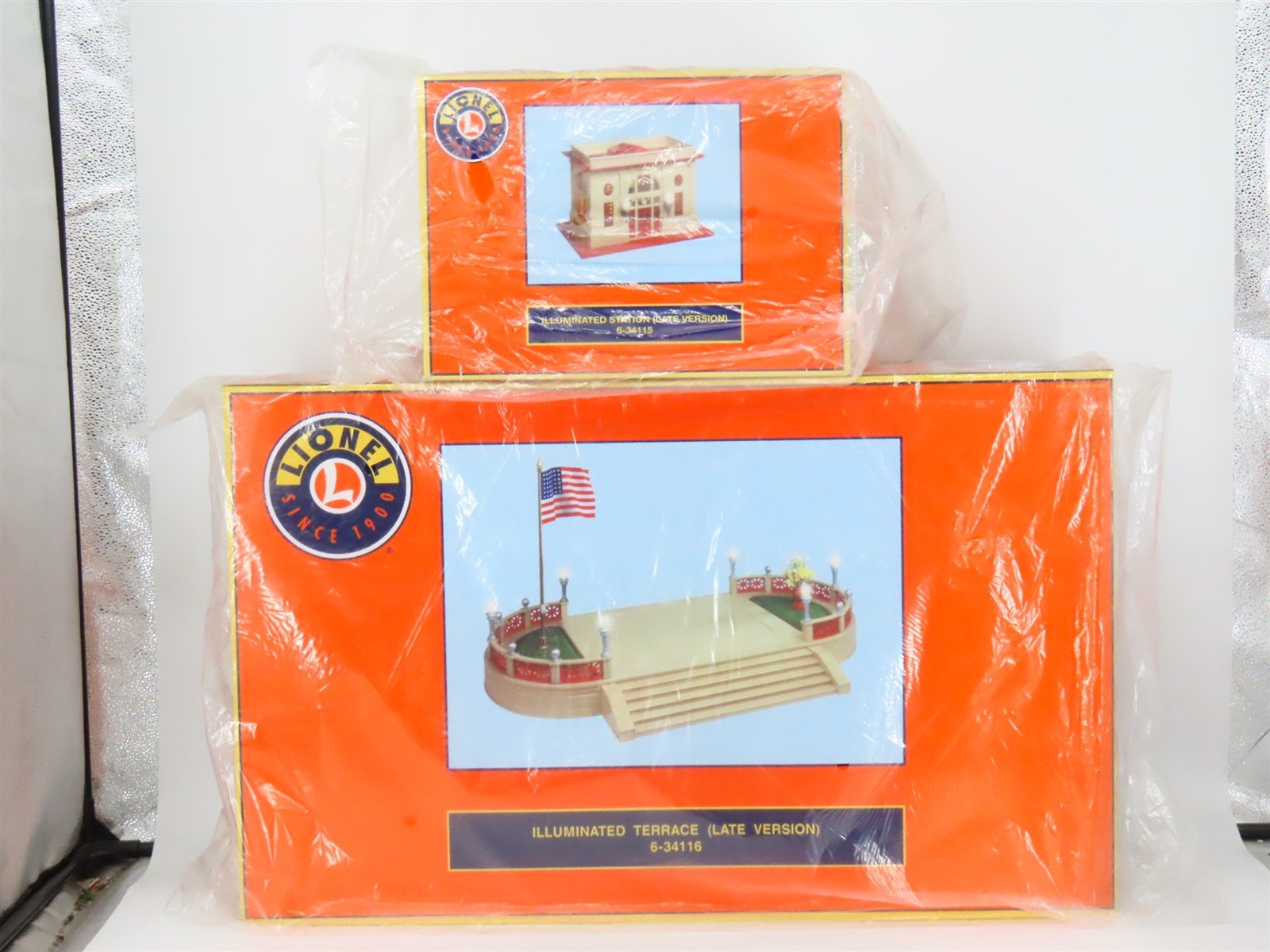 O Scale Lionel 6-34114 Tinplate MLR Station & Terrace (Late Version) Buildings