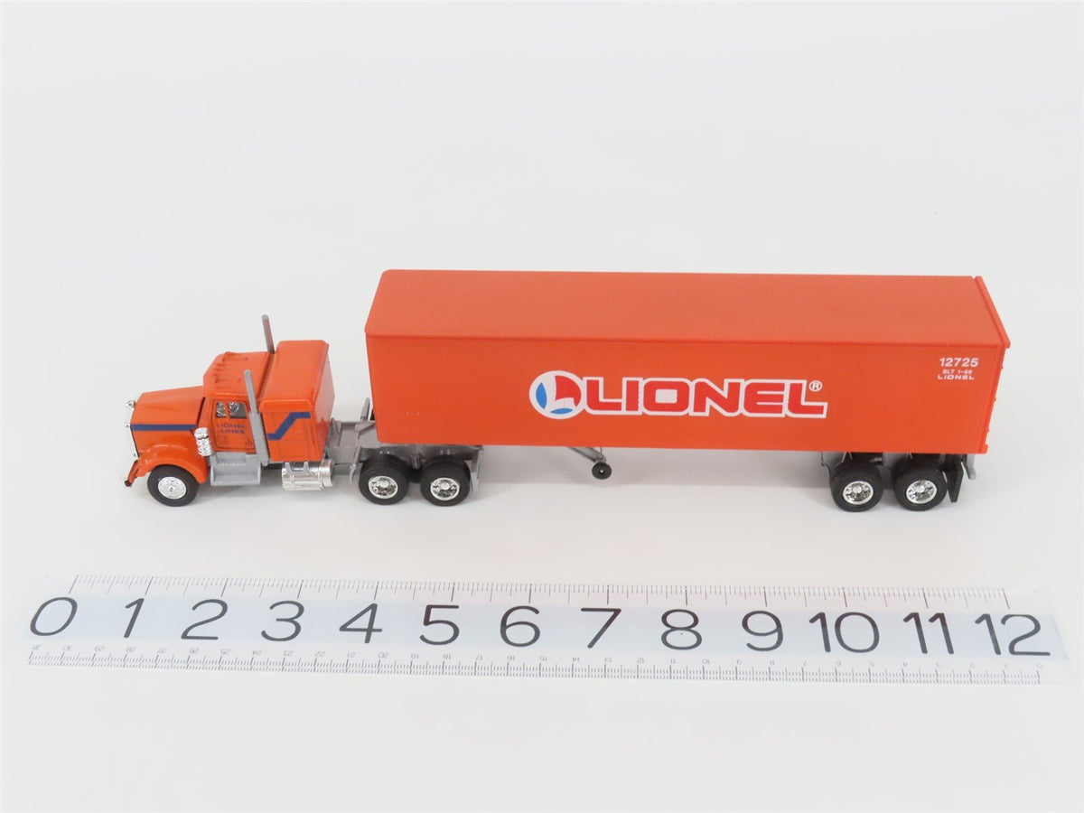 O 1/48 Scale Lionel 6-12725 Lionel Diecast Tractor w/ Plastic Trailer #12725