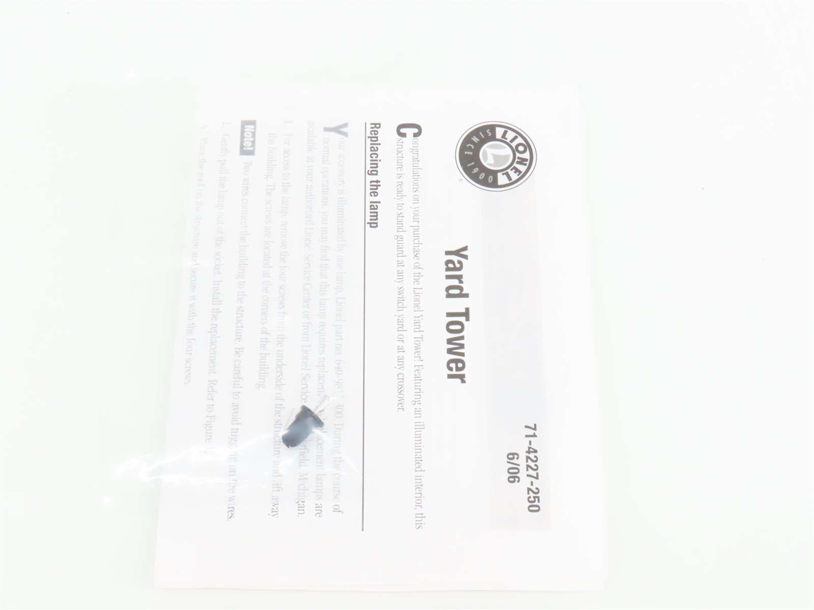 O 1/48 Scale Lionel 6-14227 Yard Tower