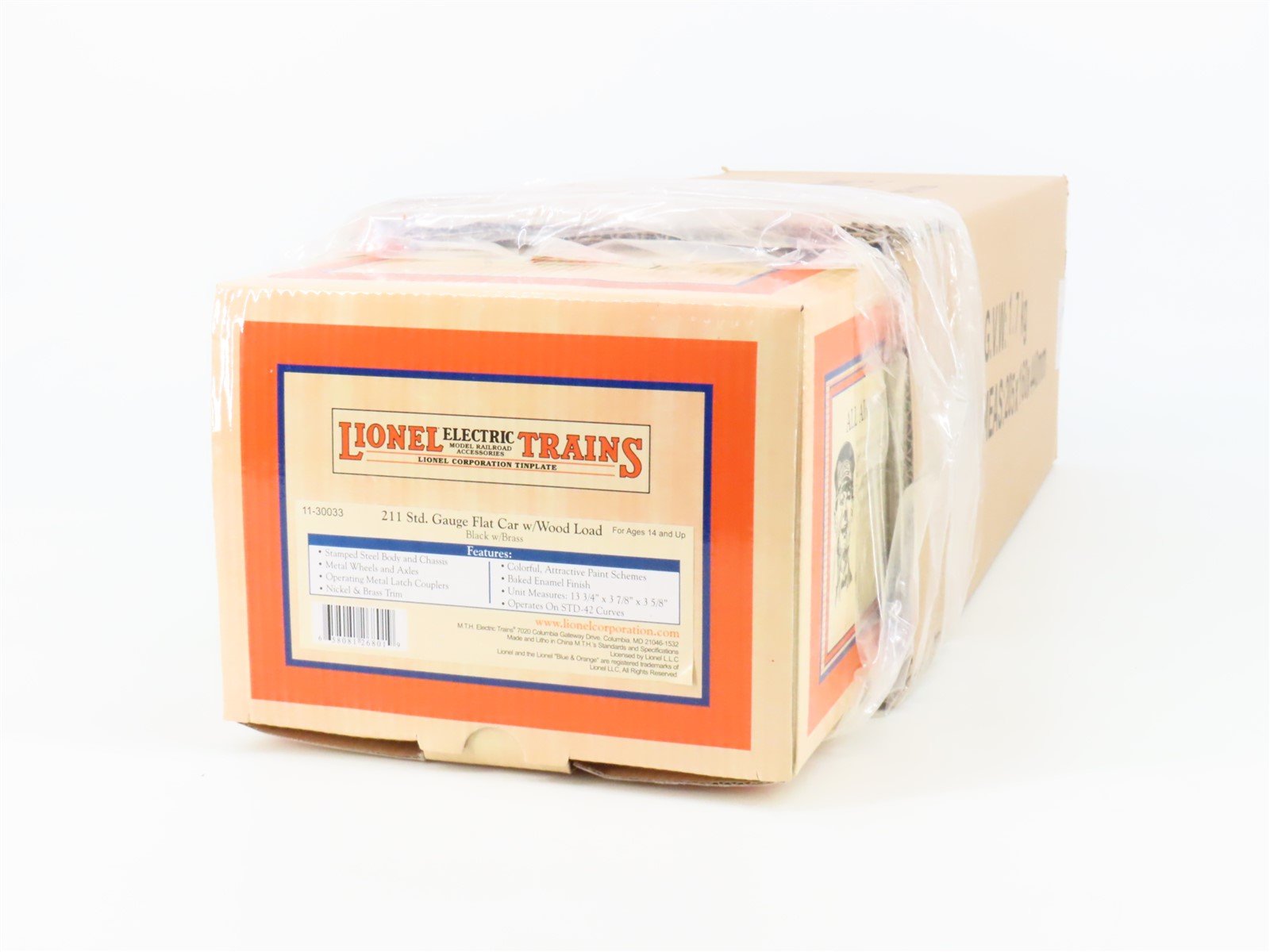 Standard Gauge Lionel 11-30033 Lionel Lines Flatcar #211 w/Wood Load