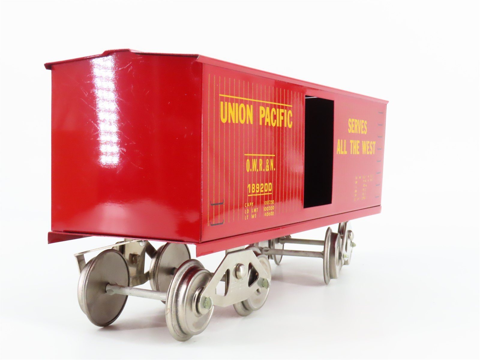Standard Gauge McCoy OWR&N Union Pacific Single Door Box Car #189200