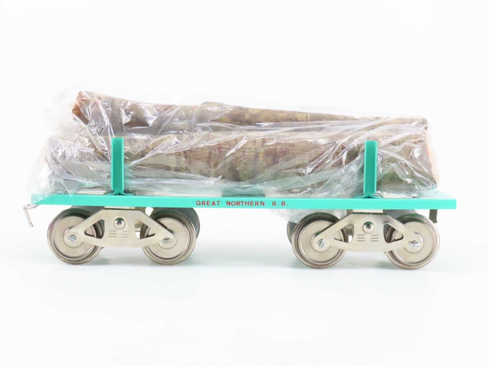 Standard Gauge McCoy 291 GN Great Northern Railroad Flat Car w/ Wood Load