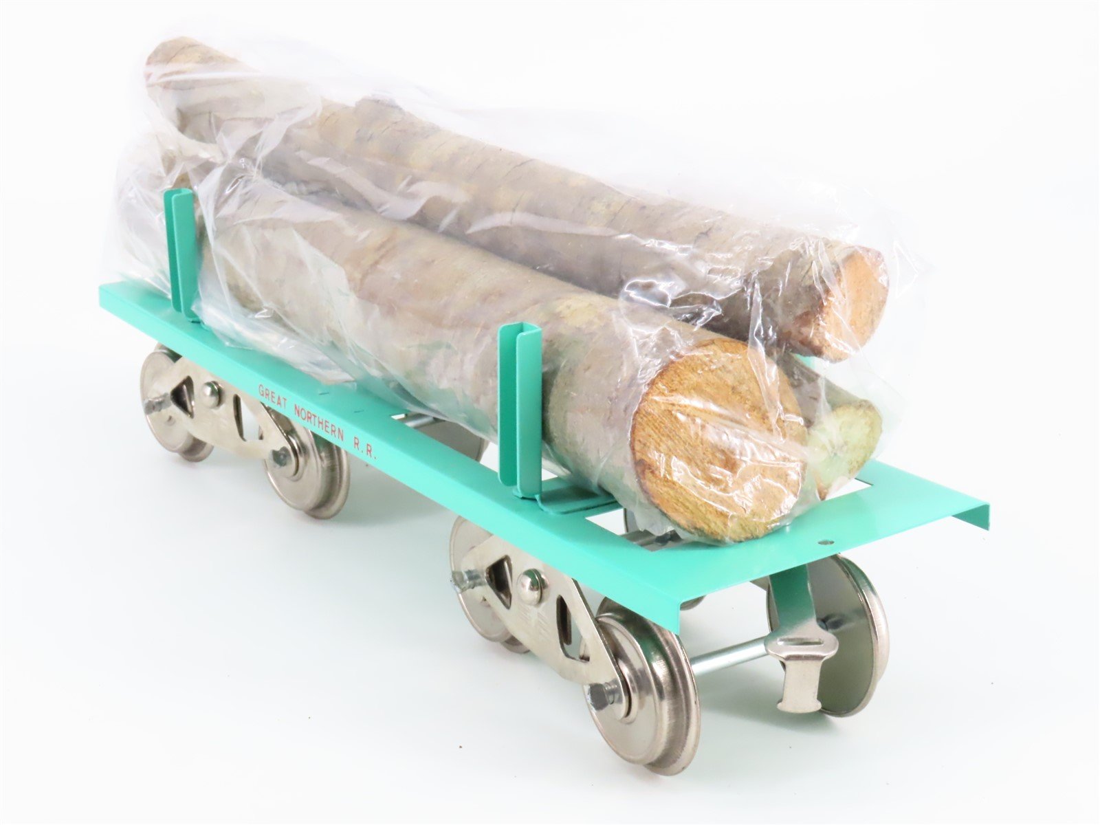 Standard Gauge McCoy 291 GN Great Northern Railroad Flat Car w/ Wood Load