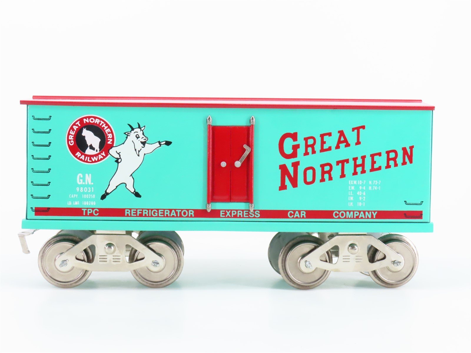 Standard Gauge McCoy 258 TPC GN Great Northern Railway "Goat" Reefer #98031