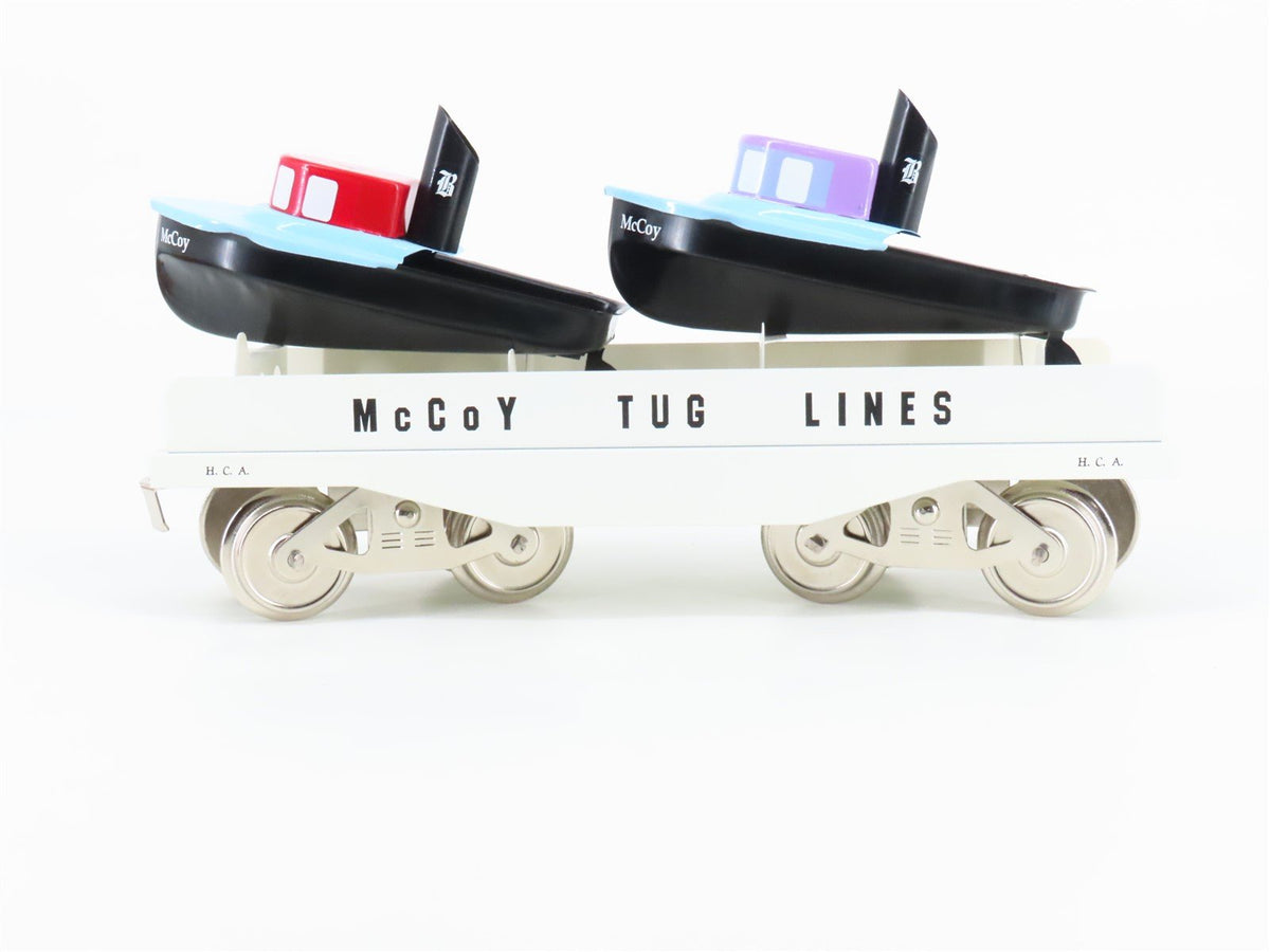 Standard Gauge McCoy Tug Lines Flat Car w/ 2 Boats