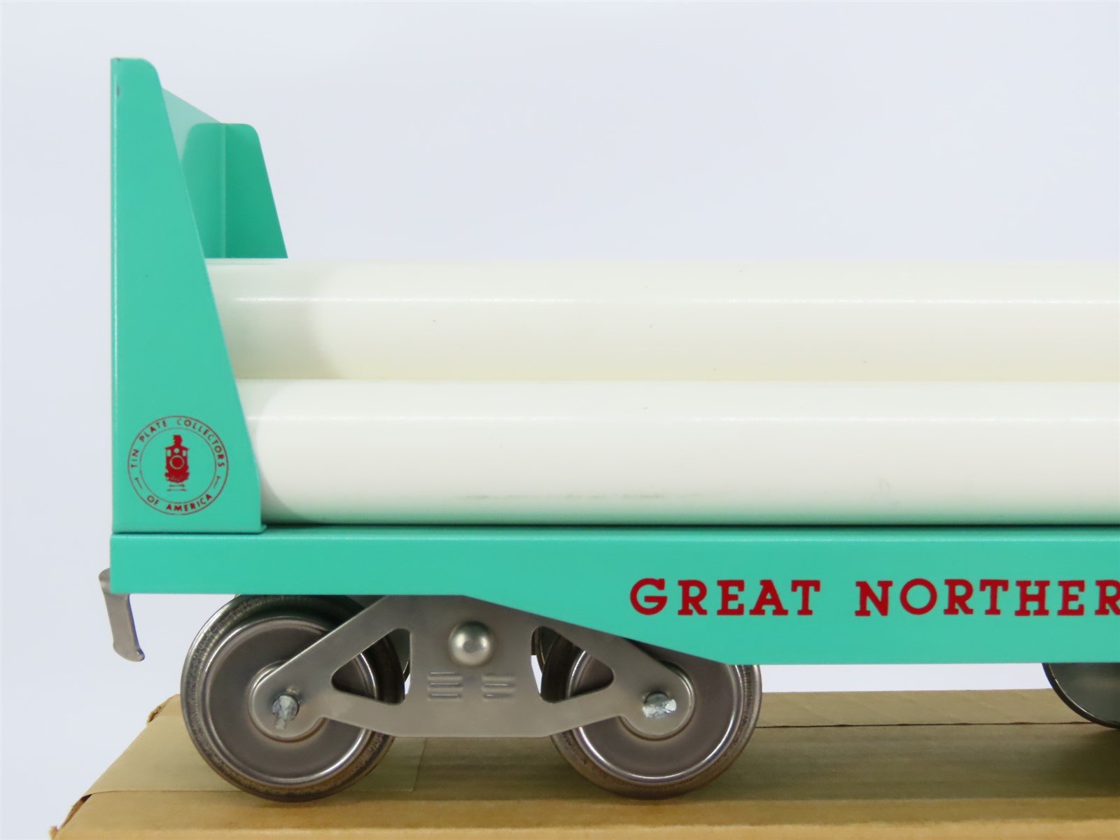 Standard Gauge McCoy 292 GN Great Northern Railroad Bulkhead Flat Car w/ Load