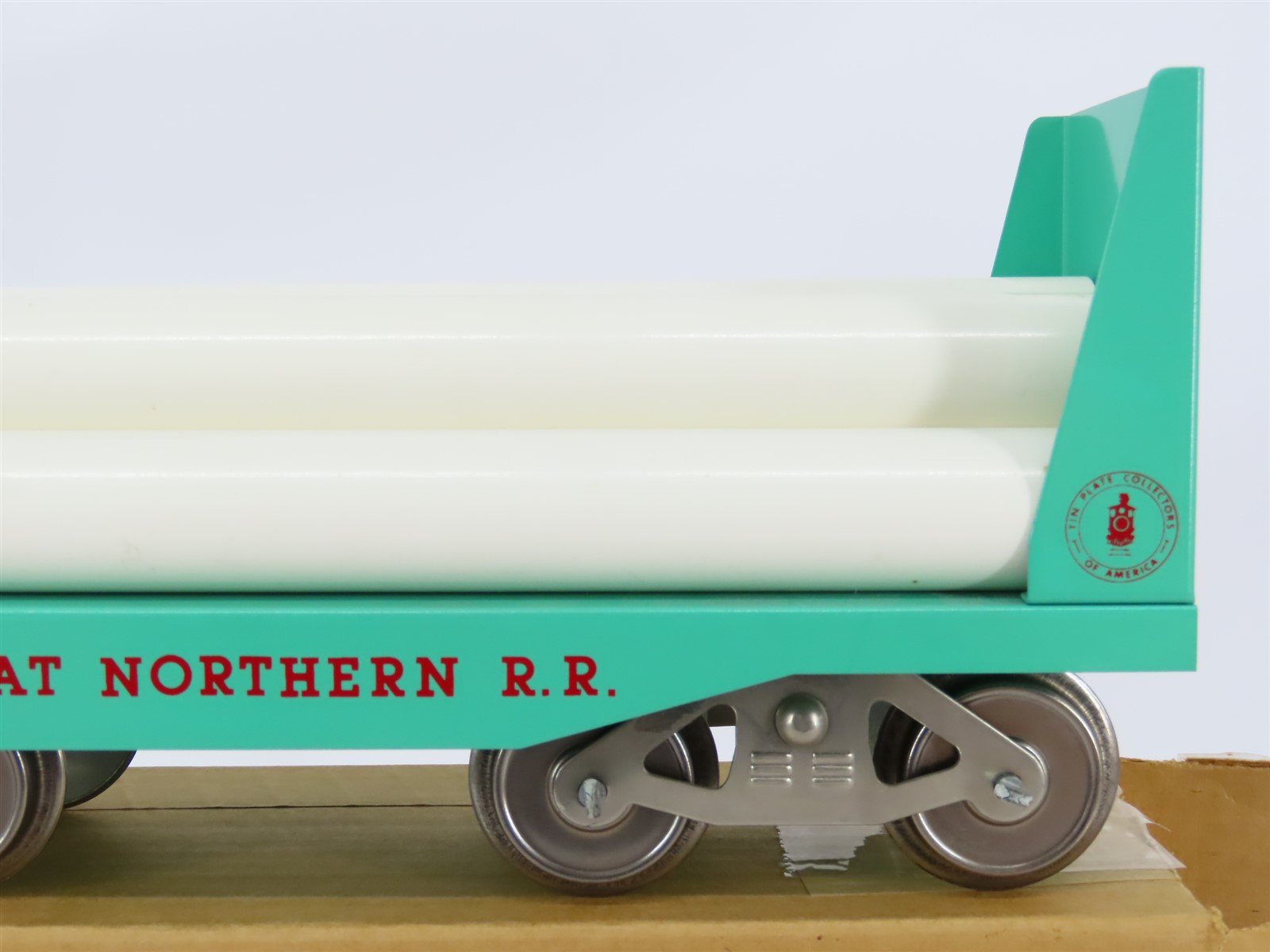 Standard Gauge McCoy 292 GN Great Northern Railroad Bulkhead Flat Car w/ Load