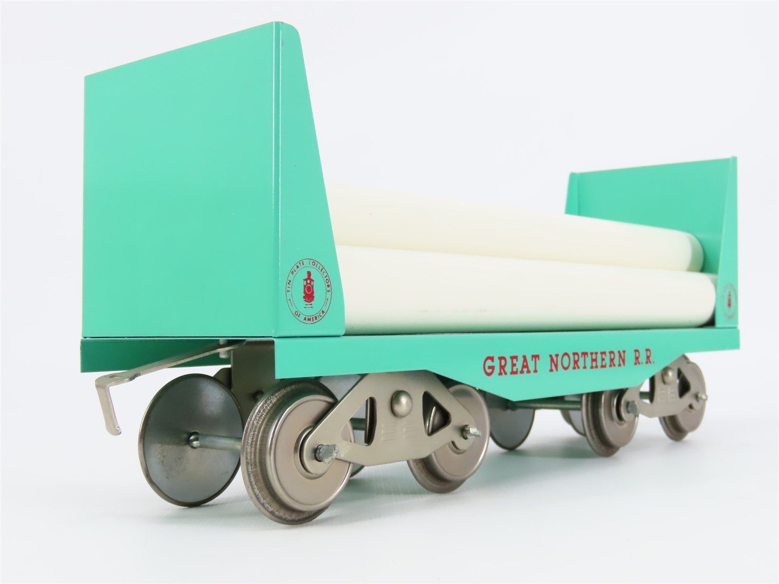 Standard Gauge McCoy 292 GN Great Northern Railroad Bulkhead Flat Car w/ Load