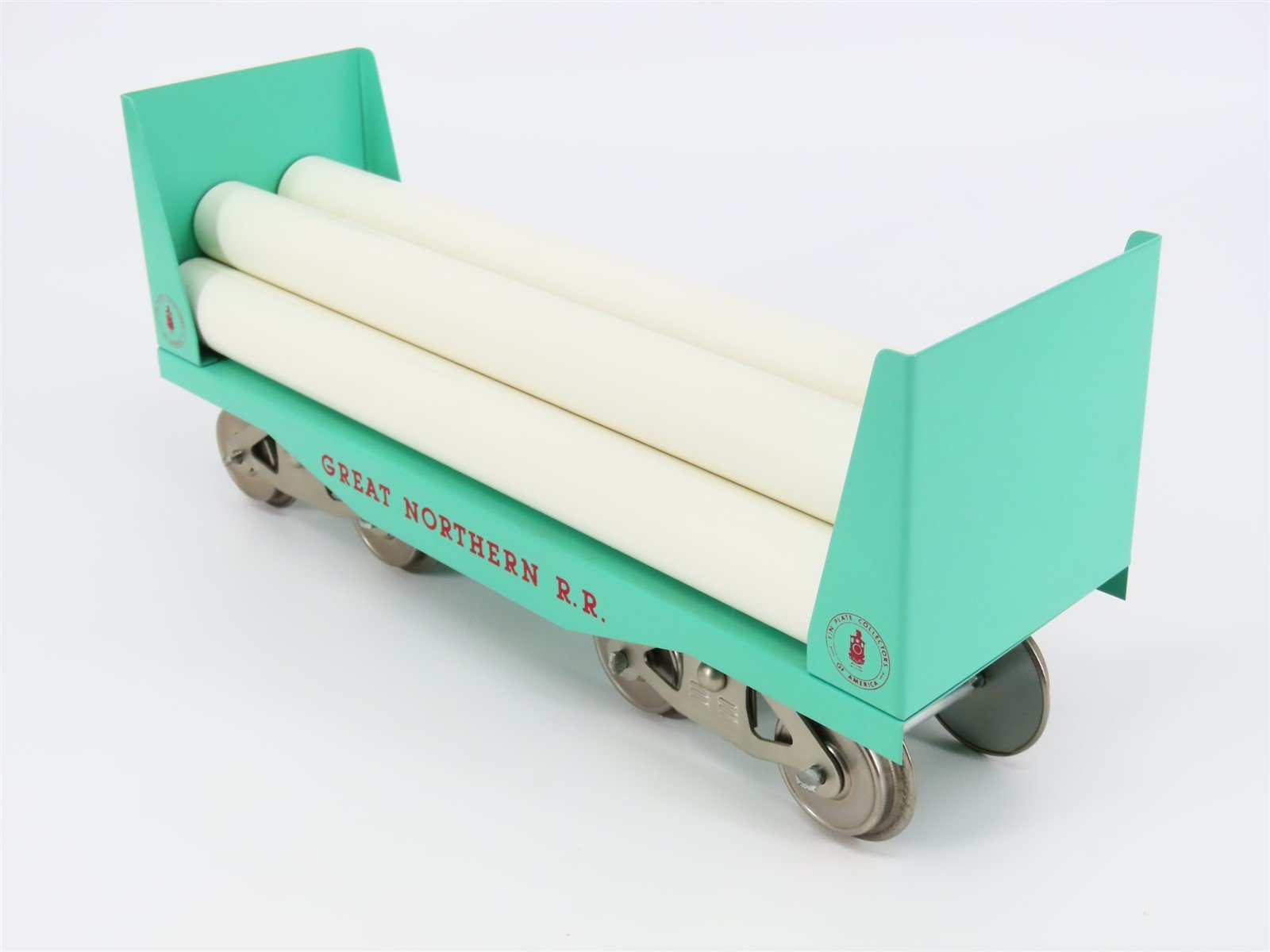 Standard Gauge McCoy 292 GN Great Northern Railroad Bulkhead Flat Car w/ Load