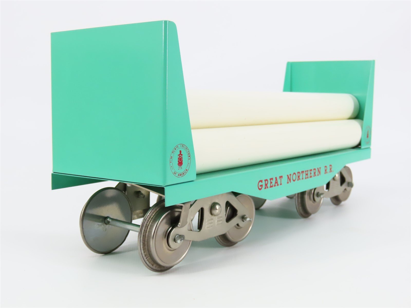 Standard Gauge McCoy 292 GN Great Northern Railroad Bulkhead Flat Car w/ Load