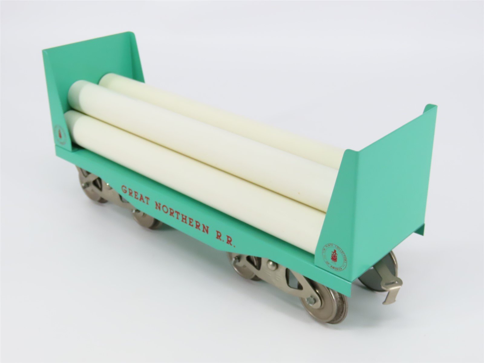 Standard Gauge McCoy 292 GN Great Northern Railroad Bulkhead Flat Car w/ Load