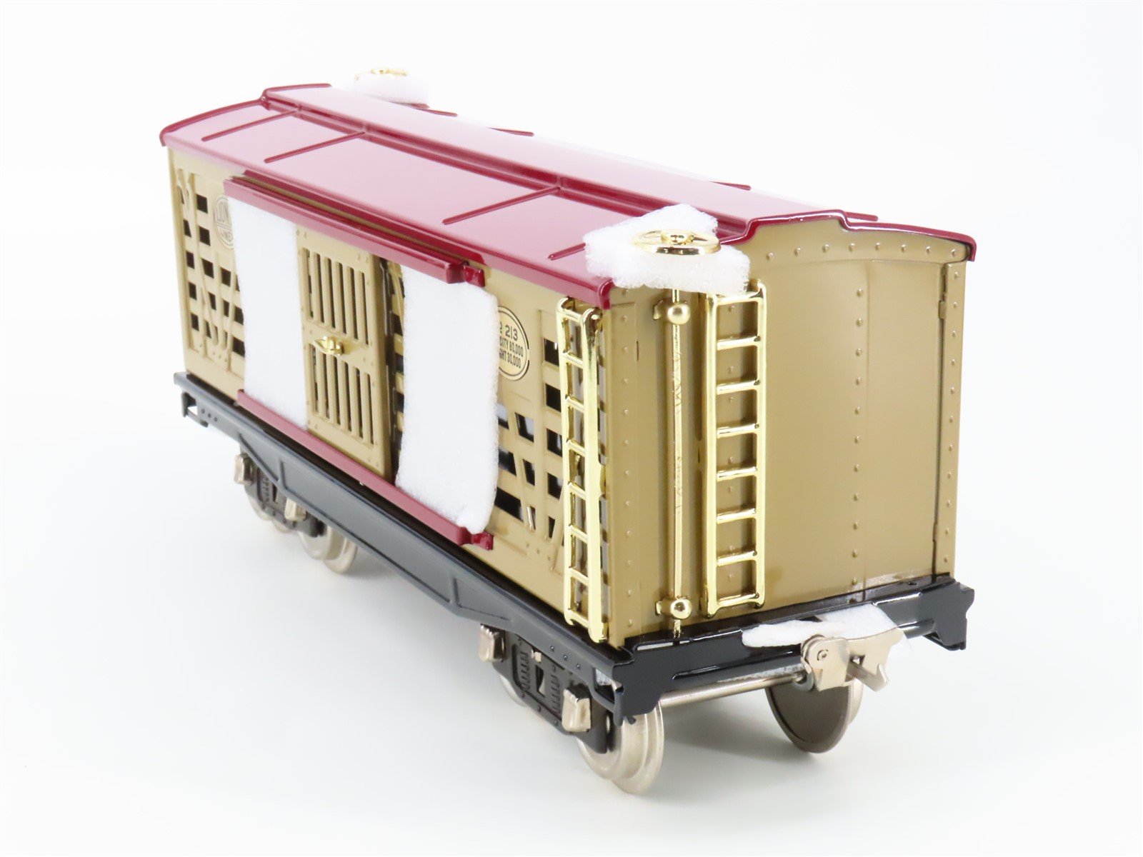 Standard Gauge Lionel 11-30056 Tinplate Cattle Car #213 w/ Brass Trim