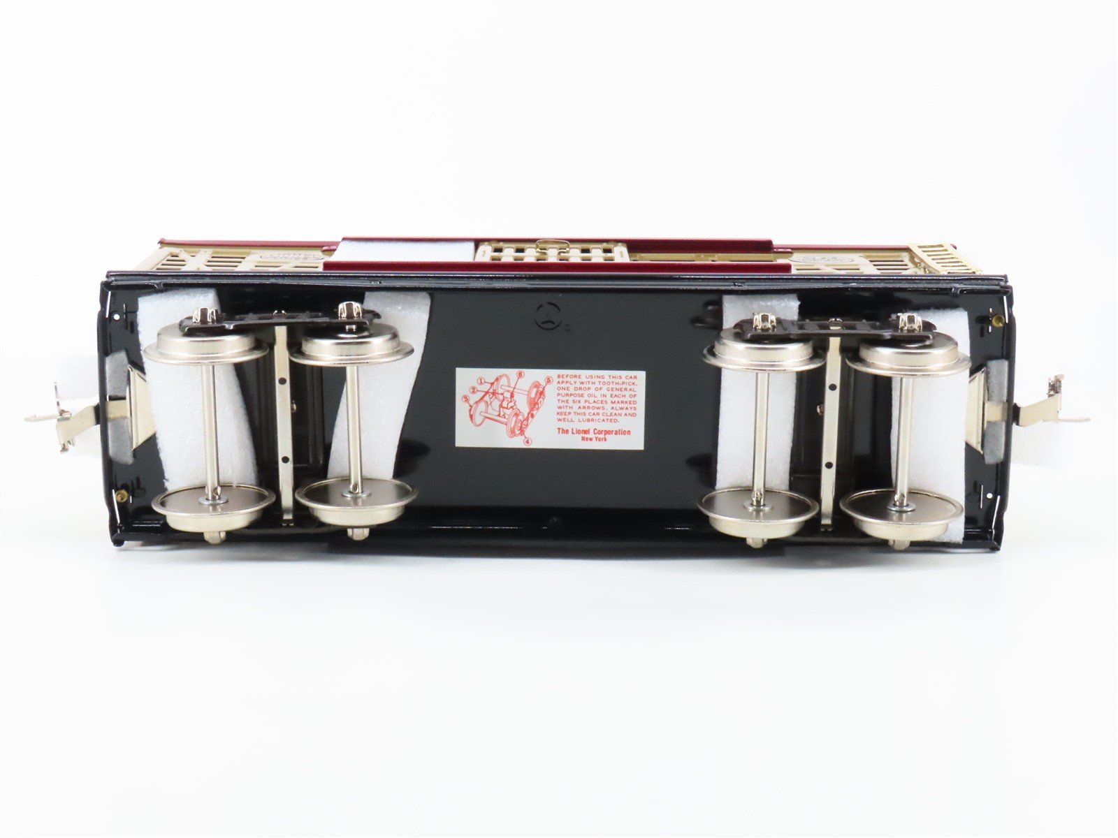 Standard Gauge Lionel 11-30056 Tinplate Cattle Car #213 w/ Brass Trim