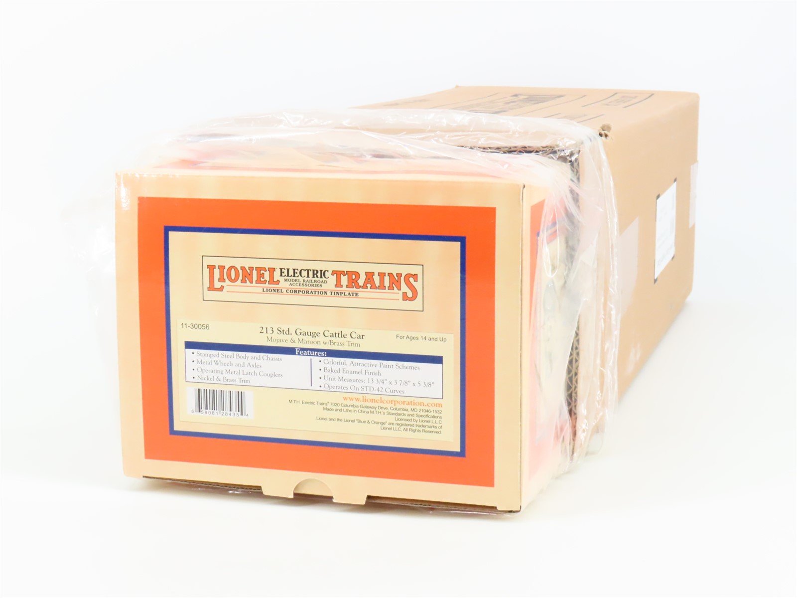 Standard Gauge Lionel 11-30056 Tinplate Cattle Car #213 w/ Brass Trim