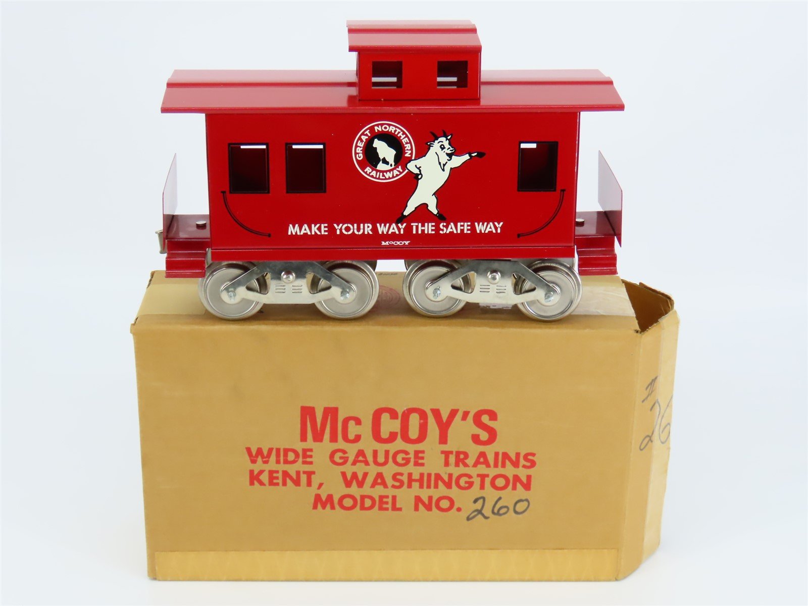Standard Gauge McCoy 260 GN Great Northern Railway "Goat" Cupola Caboose