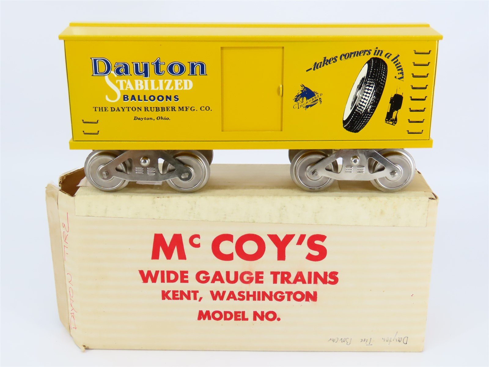 Standard Gauge McCoy Dayton Stabilized Balloons Single Door Box Car