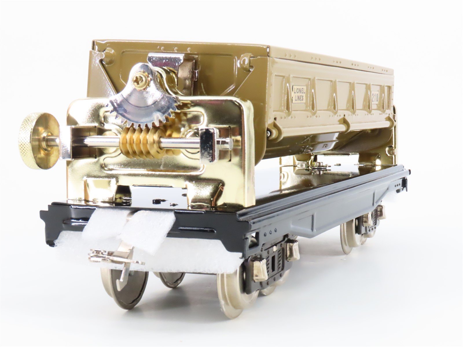 Standard Gauge Lionel 11-30036 Tinplate Dump Car #218 w/ Brass Trim