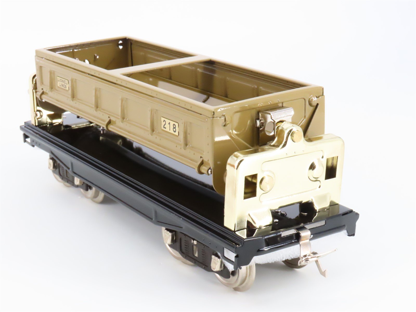 Standard Gauge Lionel 11-30036 Tinplate Dump Car #218 w/ Brass Trim